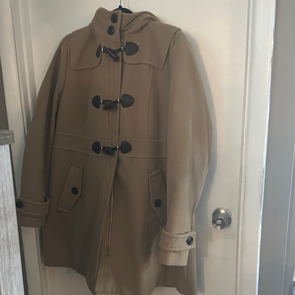 Women's Tan Toggle Coat - Picture 2 of 10